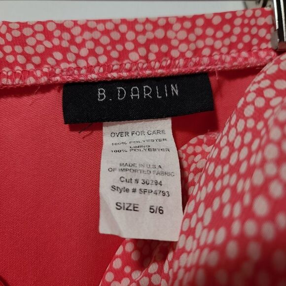 B.Darlin Pink and White Polka Dot Strapless Dress - Picture 2 of 9